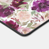 マゼンタピンクの水カラー花模様スパイラル デスクマット (コーナー)