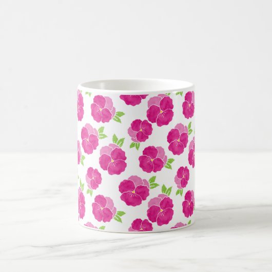 マゼンタピンクの水彩画 コーヒーマグカップ (中央)