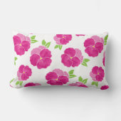 マゼンタピンクの水彩画 ランバークッション (正面)