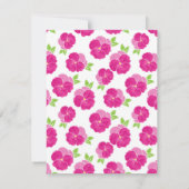 マゼンタピンクの水彩画 招待状 (裏面)