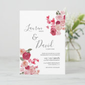 マゼンタピンクの結婚式招待状 招待状 (スタンド正面)