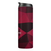 マゼンタピンクの赤い黒い幾何学パターンモノグラム タンブラー (回転右)