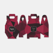 マゼンタピンクの赤い黒い幾何学パターンモノグラム フェイバーボックス (折り畳みなし)