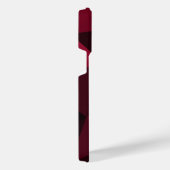 マゼンタピンクの赤い黒い幾何学パターンモノグラム iPhoneケース (右側面)