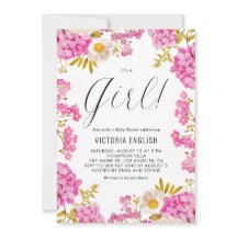 マゼンタピンクアジサイ女の子の赤ちゃんシャワー