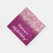 マゼンタピンクガールAny Age Birthday Party スタンダードランチョンナプキン (角)