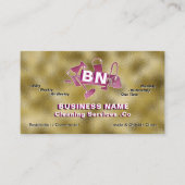 マゼンタピンククリーニングサービスロゴシャイニーゴールド箔 名刺 (正面)