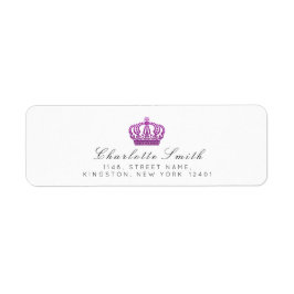 マゼンタピンクグリッターRSVPクラウンプリンセスホワイト ラベル