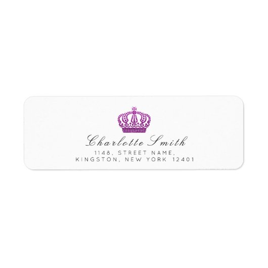 マゼンタピンクグリッターRSVPクラウンプリンセスホワイト ラベル (正面)