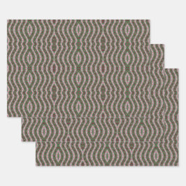 マゼンタピンクグリーンスプリングタイム水玉模様パターン ラッピングペーパーシート