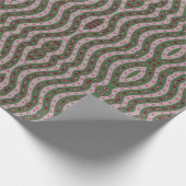 マゼンタピンクグリーンスプリングタイム水玉模様パターン ラッピングペーパー (角)