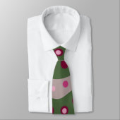 マゼンタピンクグリーンスプリングタイム水玉模様 パターン(の模様が)ある ネクタイ (タイ)