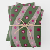 マゼンタピンクグリーンスプリングタイム水玉模様 パターン(の模様が)ある ラッピングペーパーシート (インサイチュ)
