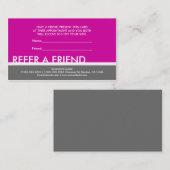 マゼンタピンクグレーシンプルのは友人カードを参照する 紹介カード (正面/裏面)