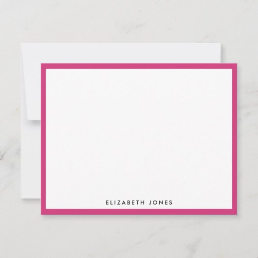 マゼンタピンクシンプルクモダンシッククラシックミニマル ノートカード (正面)