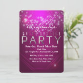 マゼンタピンクスパークルクラブパーティの招待状 招待状 (スタンド正面)