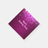 マゼンタピンクスパークルグラムダンスクラブパーティー スタンダードカクテルナプキン (角)