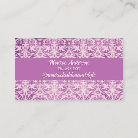 マゼンタピンクダマスク 名刺 (裏面)