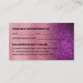 マゼンタピンクトリプルグリッターグラデーションタイポグラフィ 予約カード (裏面)