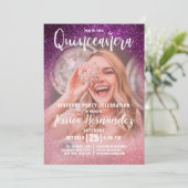 マゼンタピンクトリプルグリッターフォトキンセアニラ 招待状 (スタンド正面)