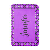 マゼンタピンクドット白黒格子パターン名 バスマット (正面縦)