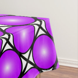 マゼンタピンクドット白黒格子パターン テーブルクロス