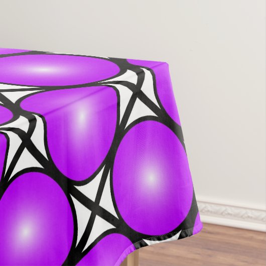 マゼンタピンクドット白黒格子パターン テーブルクロス (インサイチュ)