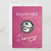 マゼンタピンクドミニカ共和国パスポート セーブザデート (正面)