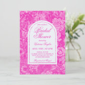 マゼンタピンクビクトリアンブライダルシャワー 招待状 (スタンド正面)