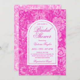 マゼンタピンクビクトリアンブライダルシャワー 招待状