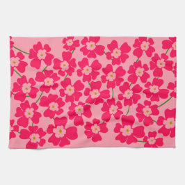 マゼンタピンクファンタジーフラワーガーデン キッチンタオル
