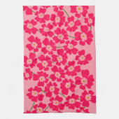 マゼンタピンクファンタジーフラワーガーデン キッチンタオル (縦)