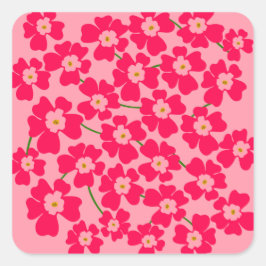 マゼンタピンクファンタジーフラワーパワー スクエアシール