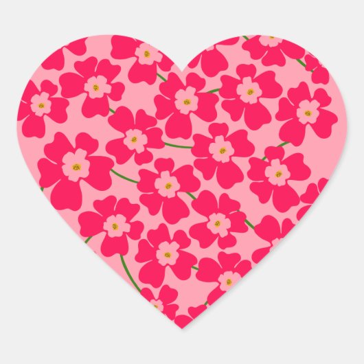 マゼンタピンクファンタジーフラワーパワー ハートシール (正面)