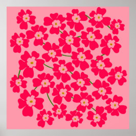 マゼンタピンクファンタジーフラワーパワー ポスター