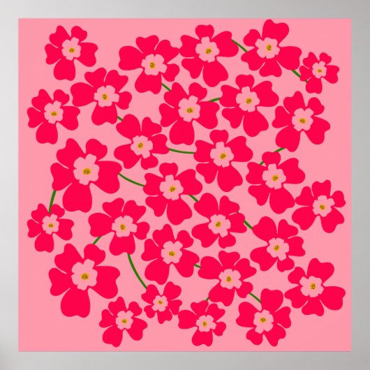 マゼンタピンクファンタジーフラワーパワー ポスター (正面)