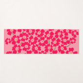 マゼンタピンクファンタジーフラワーパワー ヨガマット (正面(横))