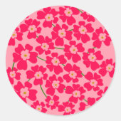 マゼンタピンクファンタジーフラワーパワー ラウンドシール (正面)