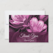 マゼンタピンクフローラフラットサンキューカード サンキューカード (正面)