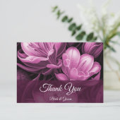 マゼンタピンクフローラフラットサンキューカード サンキューカード (スタンド正面)