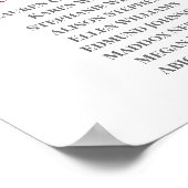 マゼンタピンクフローラ結婚のシーティングチャート ポスター (角)