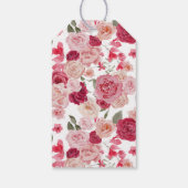 マゼンタピンクフローラ結婚の贈り物ラベル ギフトタグ (裏面)