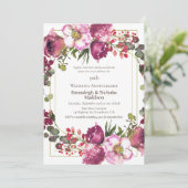 マゼンタピンクフローラ50結婚周年 招待状 (スタンド正面)