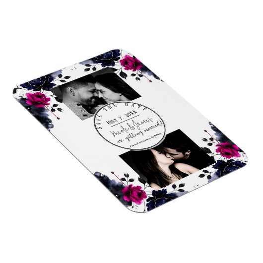 マゼンタピンクブルーインクフローラ水彩日救付 マグネット (右側)