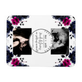 マゼンタピンクブルーインクフローラ水彩日救付 マグネット (横)