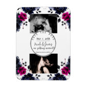 マゼンタピンクブルーインクフローラ水彩日救付 マグネット (縦)