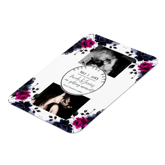 マゼンタピンクブルーインクフローラ水彩日救付 マグネット (左側)