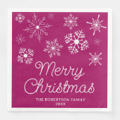 マゼンタピンクホワイトスノーフレークスクリスマスパーティー (正面)
