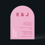 マゼンタピンクホワイト結婚式招待状 招待状<br><div class="desc">このトレンディーモダン結婚式招待状カードの前面は、淡いピンク色の背景にさくらんぼマゼンタとホワイトレタリングを備えている。カードの背面にはマゼンタ色のプレーンさくらんぼが付いている。注文する前にオンラインでパーソナライズする簡単である素敵な結婚式招待状カード。</div>