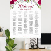 マゼンタピンクボホバラアルファベット座席表 ポスター (ホームオフィス)